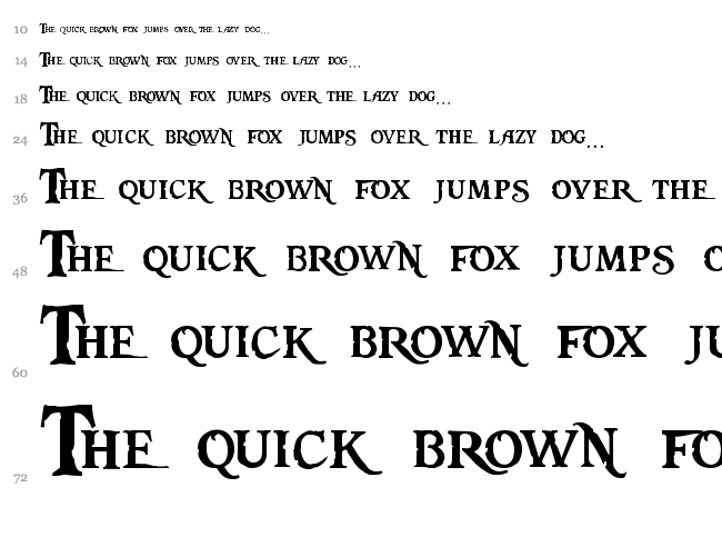 Pieces of Eight font waterfall